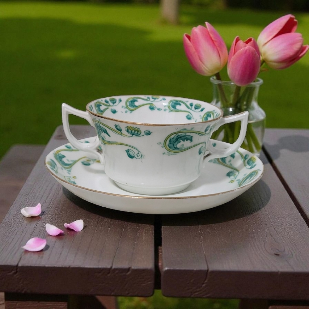 Antique Double Handle Teacup By William Adderley  "W A A & Co"